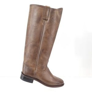 Old West Women's Riding Boot Round Toe Womans Brown  Lb1624 sz 7.5M